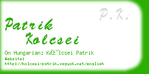 patrik kolcsei business card